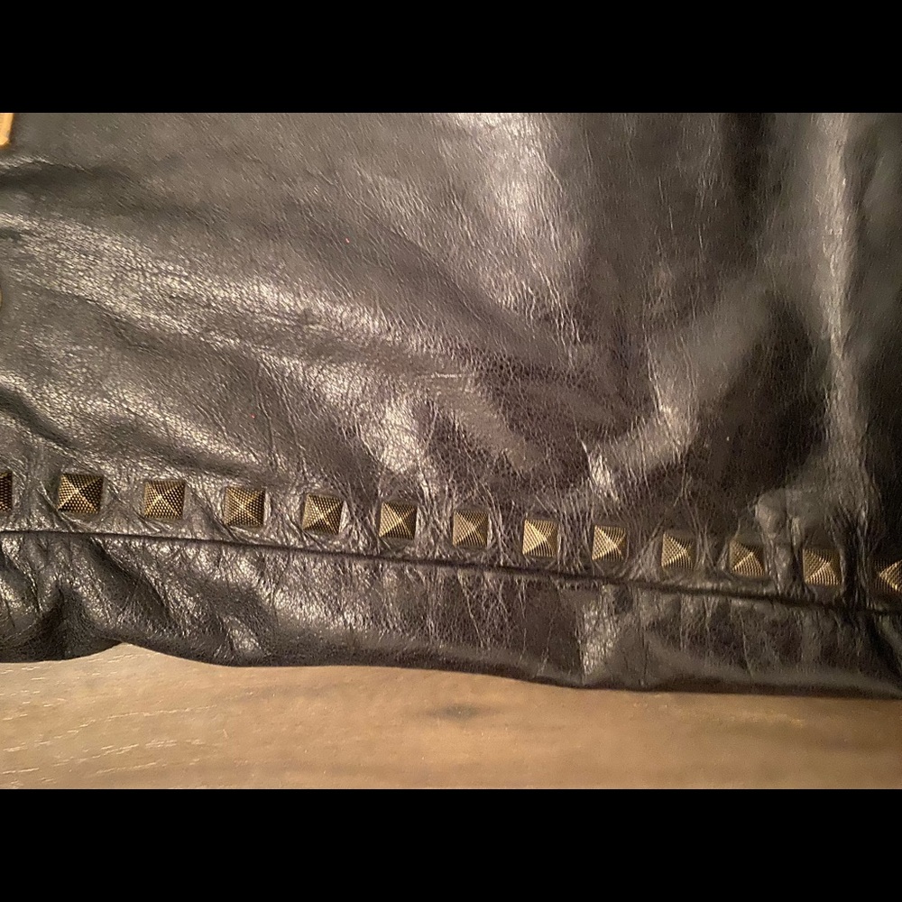 Rebecca Minkoff black crackle leather tote with studs - Picture 4 of 11